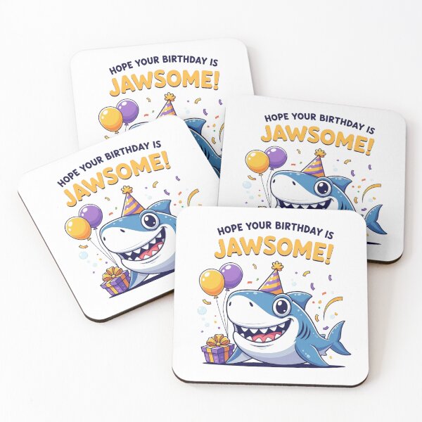 Item preview, Hope Your Birthday is Jawsome! - Cute Shark Birthday designed and sold by ART-POD-PL.