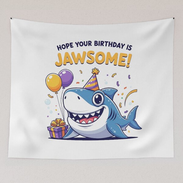 Item preview, Hope Your Birthday is Jawsome! - Cute Shark Birthday designed and sold by ART-POD-PL.