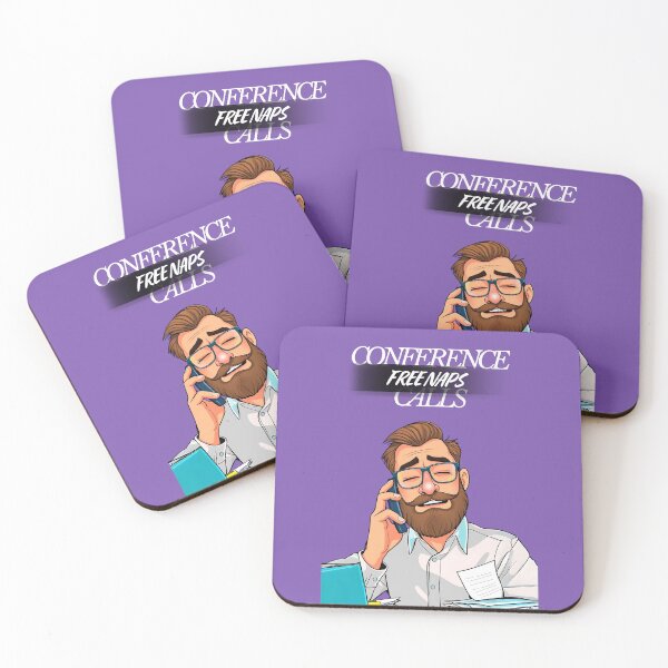Item preview, Conference Calls Are Free Naps – Funny Office Meeting Quote designed and sold by Red White Blue Studio.