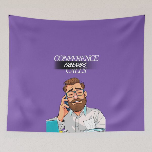 Item preview, Conference Calls Are Free Naps – Funny Office Meeting Quote designed and sold by Red White Blue Studio.