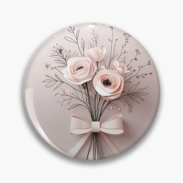 Item preview, Elegant Pastel Floral Badge designed and sold by 0606PM.