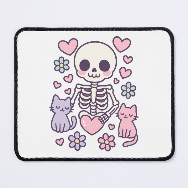 Item preview, Cute Skeleton with Cats – Kawaii Pastel Goth Design designed and sold by AmeliaKrysiak.