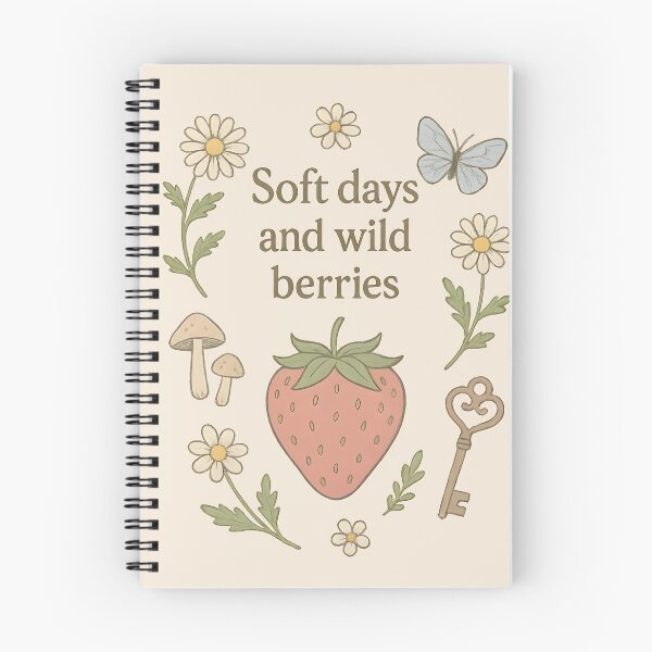 Aperçu de l'œuvre Esthétique Cottagecore Fraise – Design botanique pastel vintage féérique, nature, champignons et fleurs sauvages créée et vendue par BRAINROTWEAR.