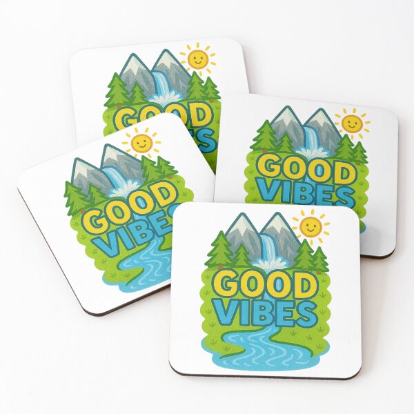 Item preview, Good Vibes Crayon Art | Positive Quote Landscape designed and sold by HappyJoyPrints.