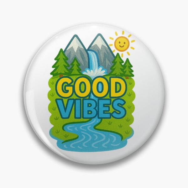 Item preview, Good Vibes Crayon Art | Positive Quote Landscape designed and sold by HappyJoyPrints.