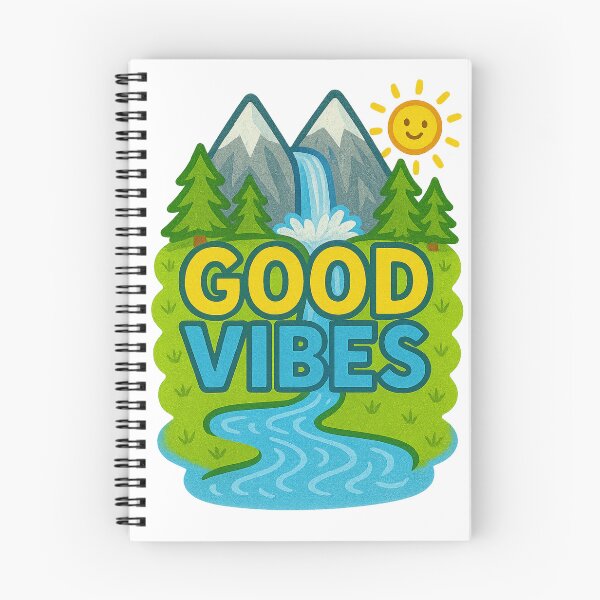 Item preview, Good Vibes Crayon Art | Positive Quote Landscape designed and sold by HappyJoyPrints.