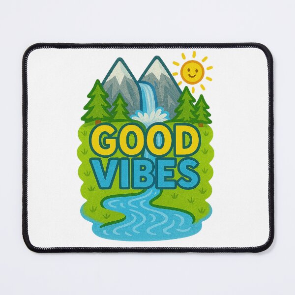 Item preview, Good Vibes Crayon Art | Positive Quote Landscape designed and sold by HappyJoyPrints.