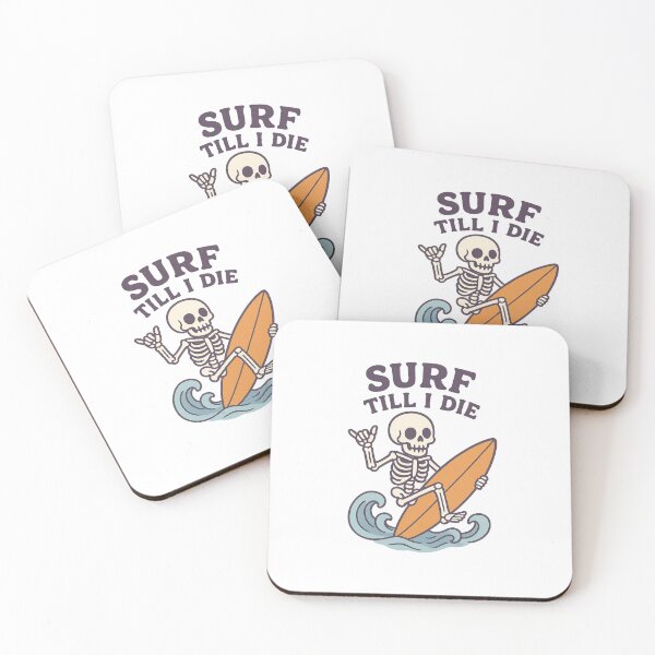 Item preview, Surf Till I Die – Skeleton Surfer Design designed and sold by AmeliaKrysiak.