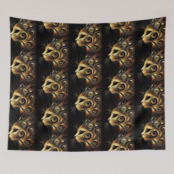 Item preview, cute abstract golden cat designed and sold by Dogandesighn.