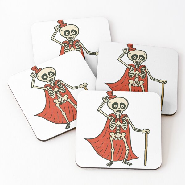 Item preview, Cartoon Skeleton with Top Hat, Cane, and Cape – Playful Halloween Illustration designed and sold by fusiondesignsstudio.