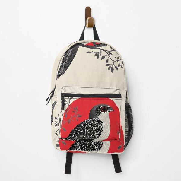 Item preview, A detailed black and white hawk design with a striking red sun background. designed and sold by HEMRO.