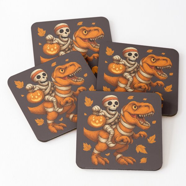 Item preview, Skeleton Riding Autumn Dino. Squelette sur dinosaure d’automne designed and sold by Drawingshirts.