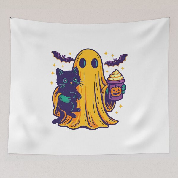 Item preview, Pumpkin Spice Ghost PNG｜fall catful｜fall cat png｜ghost cat png｜cat mama png｜ghostly halloween cat｜Black Cat Pumpkin Png｜pumpkin spice png designed and sold by PixelBlooming.