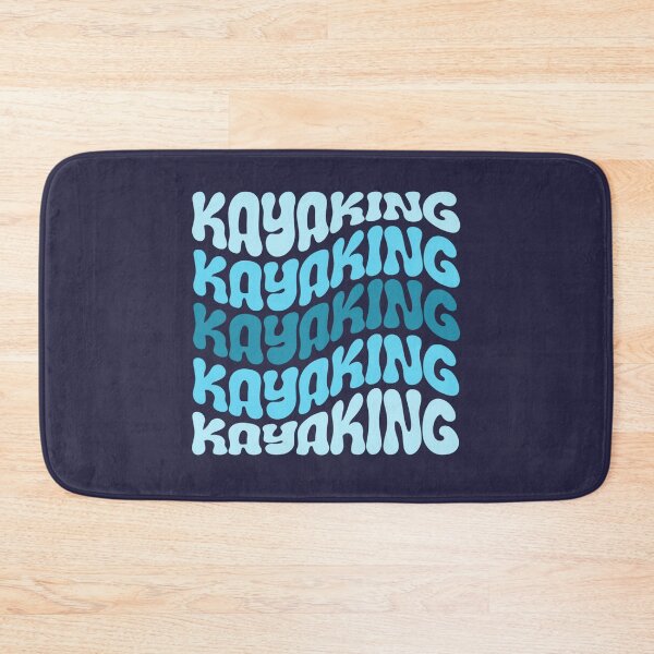 Item preview, Kayaking Blue Wavy Retro Kayaker Groovy Kayak designed and sold by StrideSuccess.