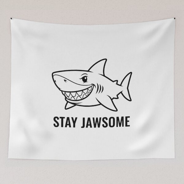 Item preview, Stay Jaws-ome - Black and White Shark designed and sold by ART-POD-PL.