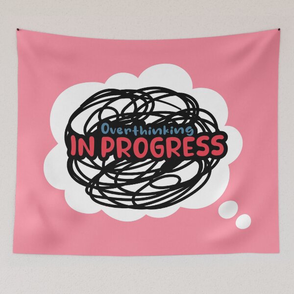 Item preview, Overthinking in progress lettering designed and sold by SweetberryHouse.