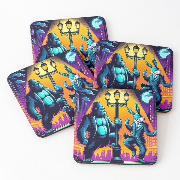 Item preview, dancing gorilla and rabbit designed and sold by Dogandesighn.