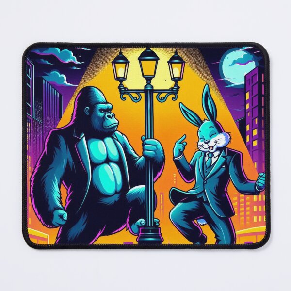Item preview, dancing gorilla and rabbit designed and sold by Dogandesighn.