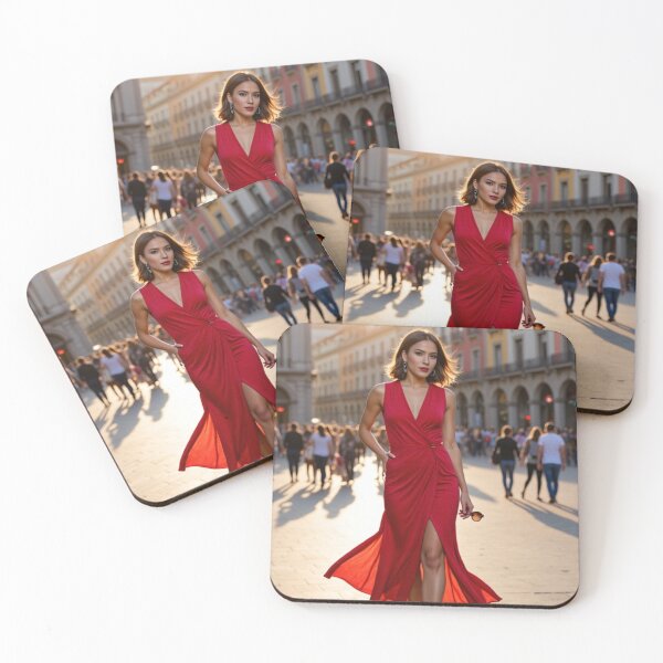 Item preview, Flaming Elegance – Long Red Dress in Madrid designed and sold by MetaModel Studio.