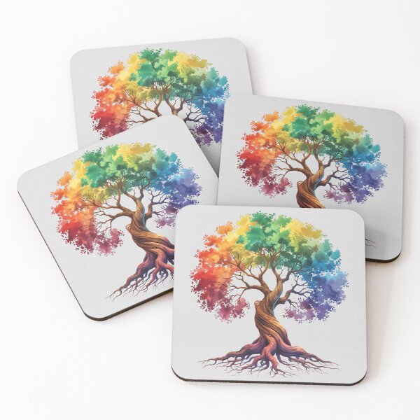 Item preview, Rooted in Color – Rainbow Tree Watercolor Illustration designed and sold by LaLi-Designs.