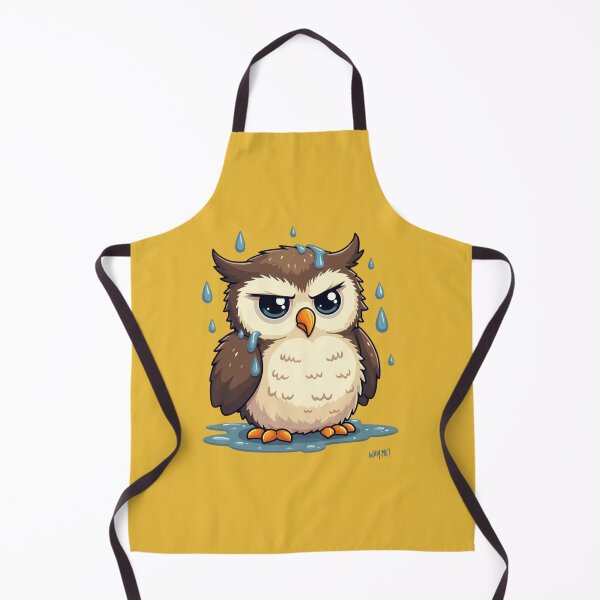 Item preview, “Grumpy Wet Owl – Feather Disaster” designed and sold by Bareradesigns.