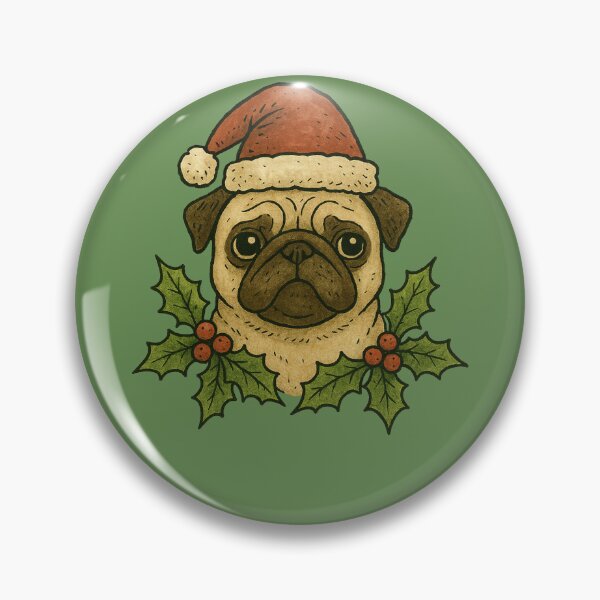 Item preview, Christmas Pug Wearing Santa Hat Cute Holiday Dog Design designed and sold by FrictionMaxxing.