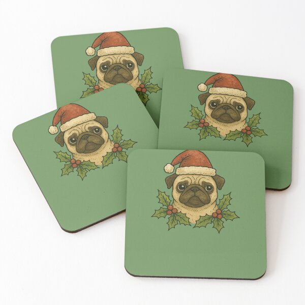 Item preview, Christmas Pug Wearing Santa Hat Cute Holiday Dog Design designed and sold by FrictionMaxxing.