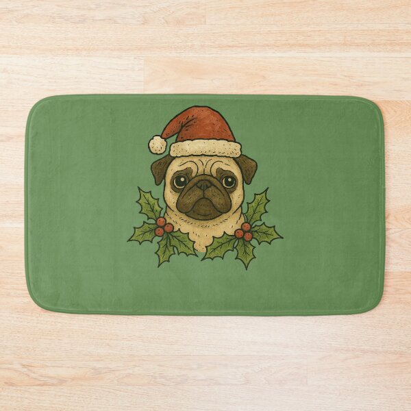 Item preview, Christmas Pug Wearing Santa Hat Cute Holiday Dog Design designed and sold by FrictionMaxxing.