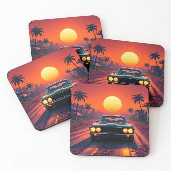 Item preview, Retro Muscle Car at Sunset Boulevard designed and sold by dreephic22.