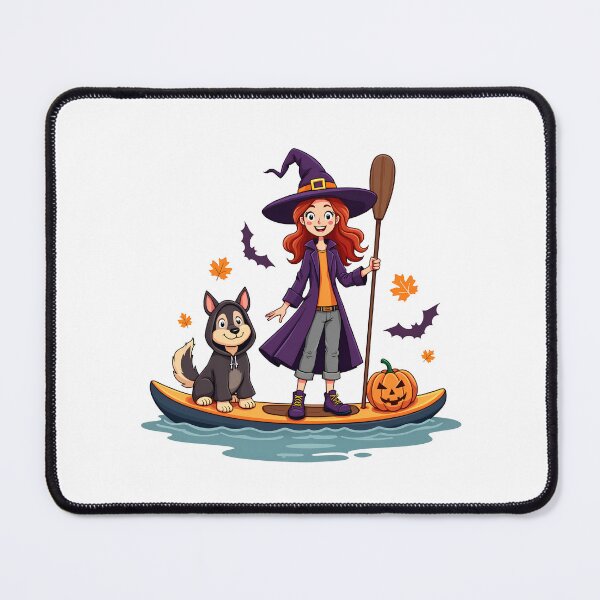 Item preview, Witch and Werewoof – Halloween Paddleboarding Buddies designed and sold by sharifex.