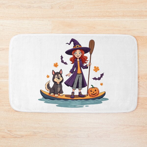 Item preview, Witch and Werewoof – Halloween Paddleboarding Buddies designed and sold by sharifex.
