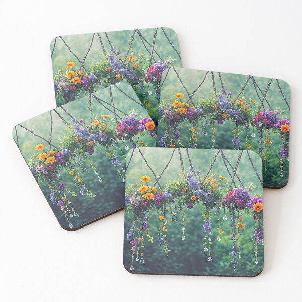 Item preview, Boho Hippie Hanging Flowers with Crystals designed and sold by Stephanie Laird.