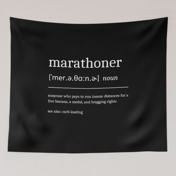 Item preview, Marathoner Definition Funny Sarcastic Marathon Runner Dictionary designed and sold by StrideSuccess.