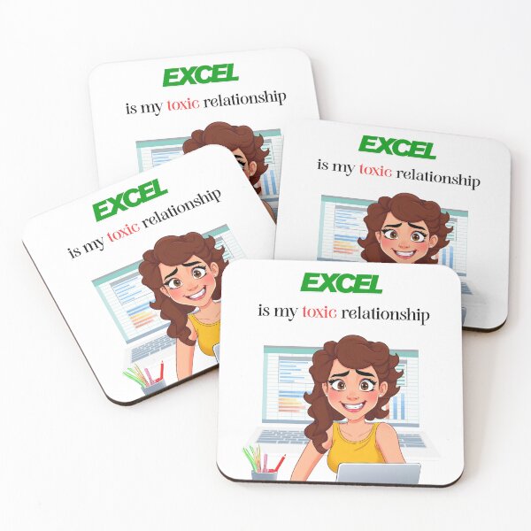 Item preview, Excel Is My Toxic Relationship – Funny Office & Data Quote designed and sold by Red White Blue Studio.