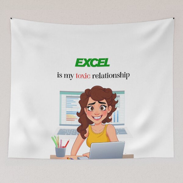 Item preview, Excel Is My Toxic Relationship – Funny Office & Data Quote designed and sold by Red White Blue Studio.
