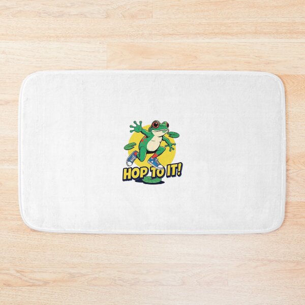 Item preview, Cool frog with futuristic scenery and the text: "HOP TO IT" designed and sold by MyPixelFun.