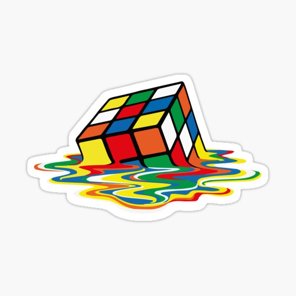 Rubik Cube Melted t Shirt, Original Gift Idea Sticker