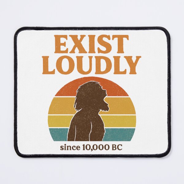Item preview, Exist Loudly – Retro Caveman Poster Style Design designed and sold by mawelly.