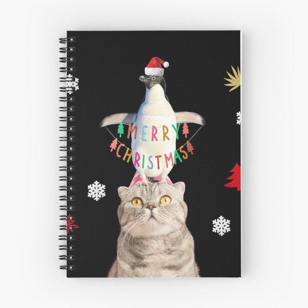 Item preview, Funny Cat & Penguin Merry Christmas Design – Cute Holiday Gift for Animal Lovers designed and sold by TheBeeKindSpace.