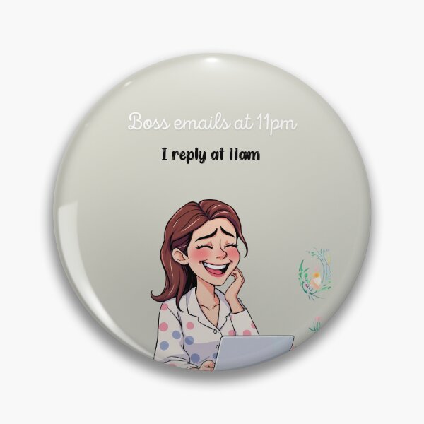 Item preview, Boss Emails at 11 PM, I Reply at 11 AM – Funny Office Quote designed and sold by Red White Blue Studio.