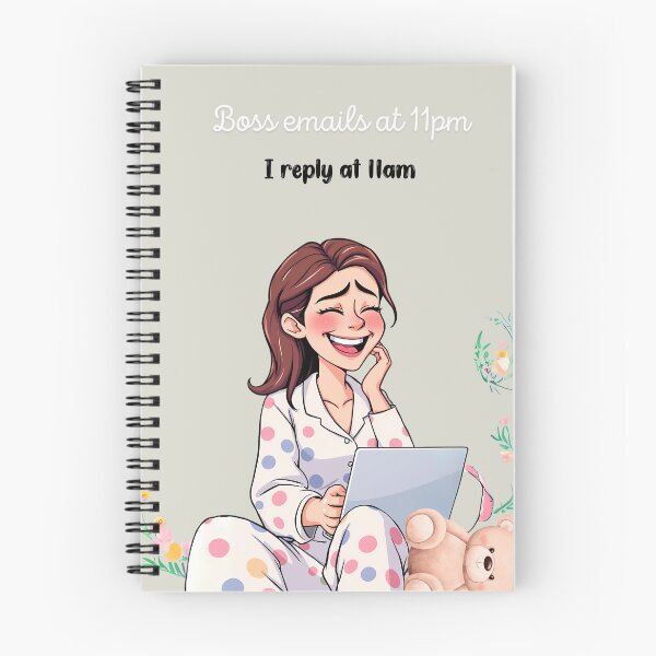 Item preview, Boss Emails at 11 PM, I Reply at 11 AM – Funny Office Quote designed and sold by Red White Blue Studio.