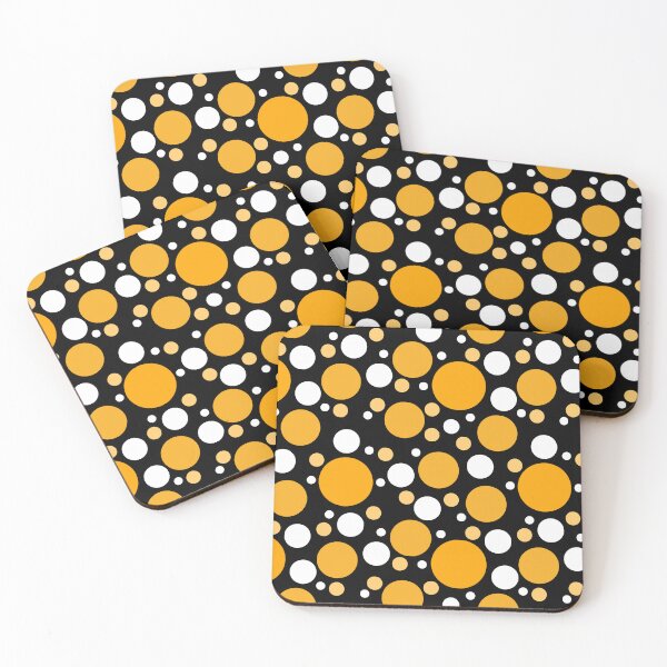 Item preview, Abstract Random Saffron Yellow and White Polka Dots  designed and sold by POLKAIWERX.