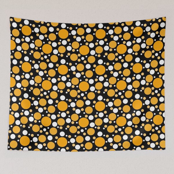 Item preview, Abstract Random Saffron Yellow and White Polka Dots  designed and sold by POLKAIWERX.