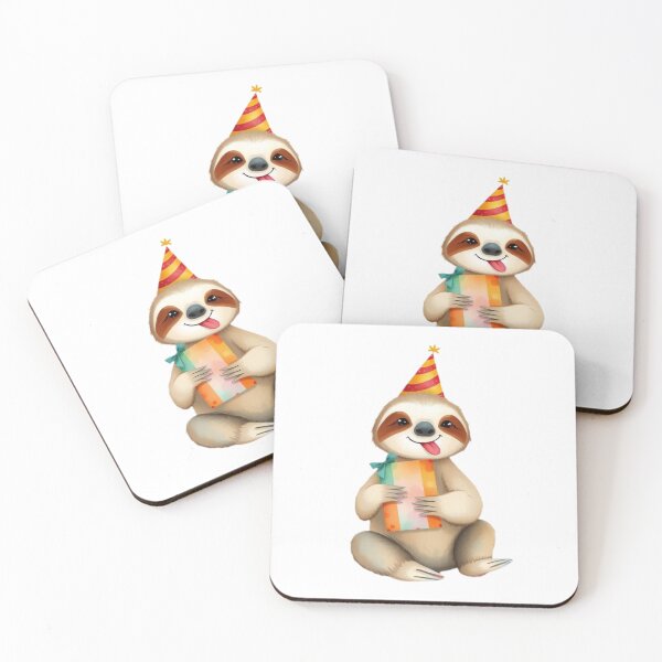 Item preview, Sloth birthday gift cute funny happy party hat  designed and sold by CheeseBlueprint.