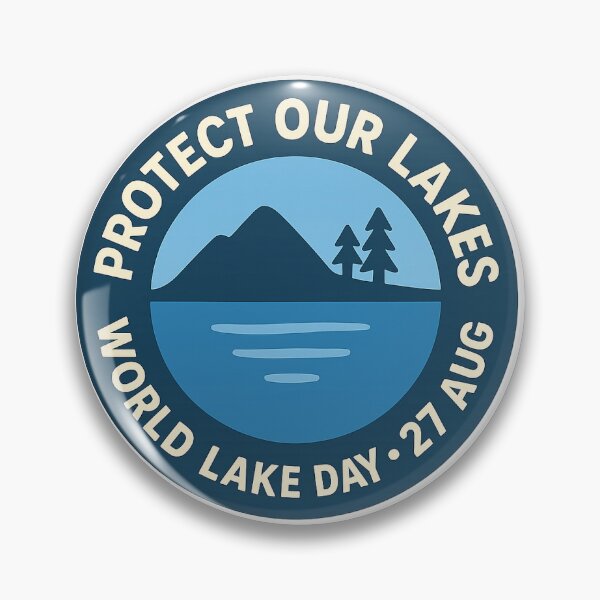 Item preview, PROTECT OUR LAKES — World Lake Day · 27 AUG | Round Lake Badge designed and sold by NEVERTHELESS.TM.