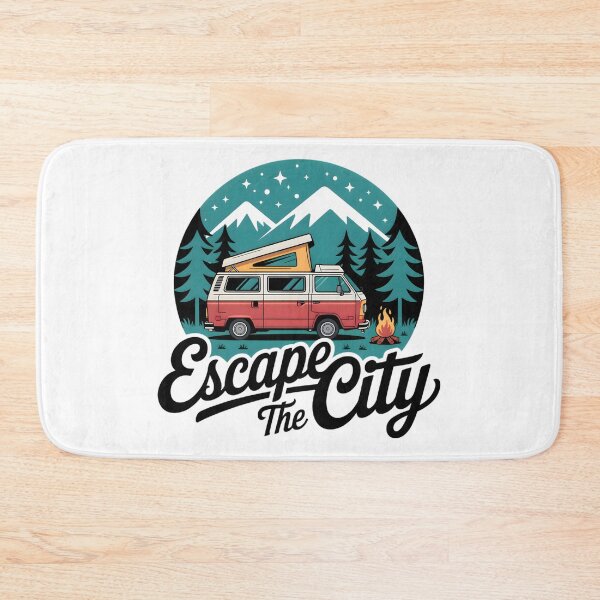 Item preview, Escape the City Camper van Retro Style designed and sold by Printiko.