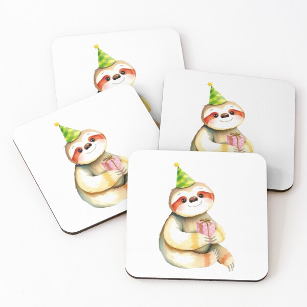 Item preview, Sloth birthday gift cute funny happy party hat  designed and sold by CheeseBlueprint.