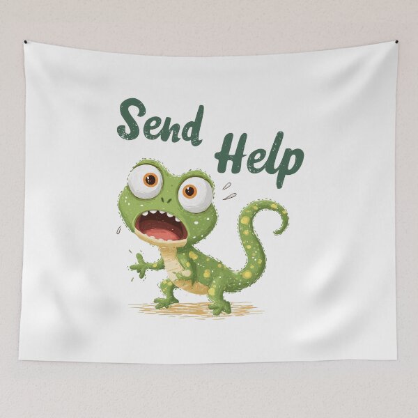 Item preview, Funny Meme - Send Help Gecko designed and sold by hamishby.