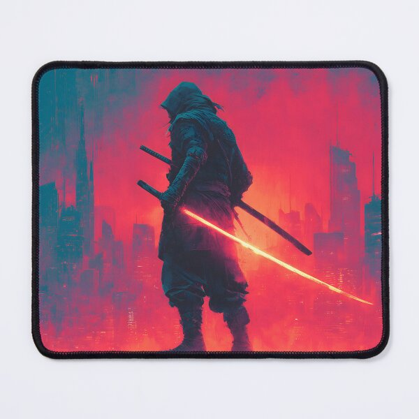 Item preview, Cyberpunk Ninja with Glowing Katana designed and sold by Pir8prints.