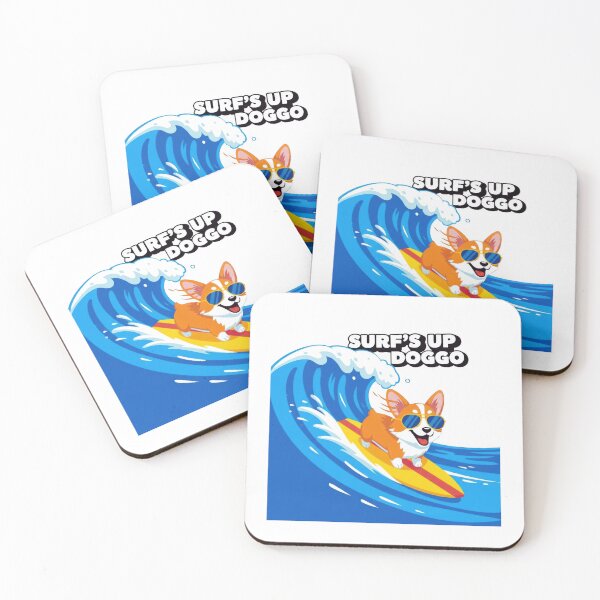 Item preview, Surfing Corgi Rides the Big Wave designed and sold by PixeloraStudio.